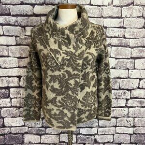 Chico's Khaki & Brown Long Sleeve Cardigan Sweater Size Small